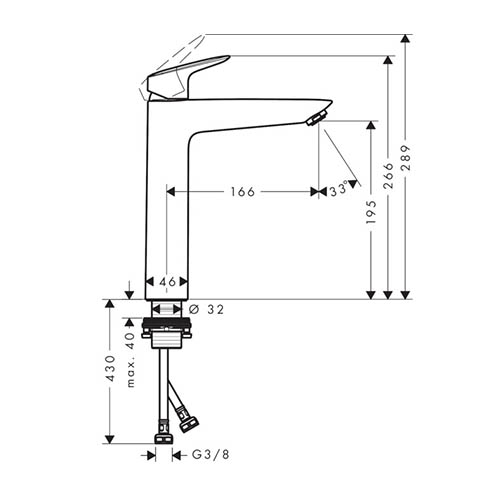 HANSGROHE LOGIS ZA LAVABO 190  71091000 2