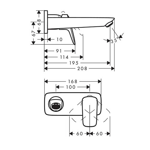 HANSGROHE LOGIS ZA LAVABO UGRADNA  71220000 2