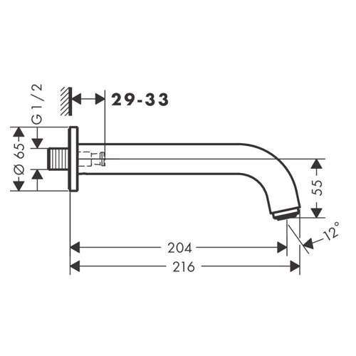 HANSGROHE VERNIS BLEND IZLIV ZA KADU CRNA MAT  71420670 3