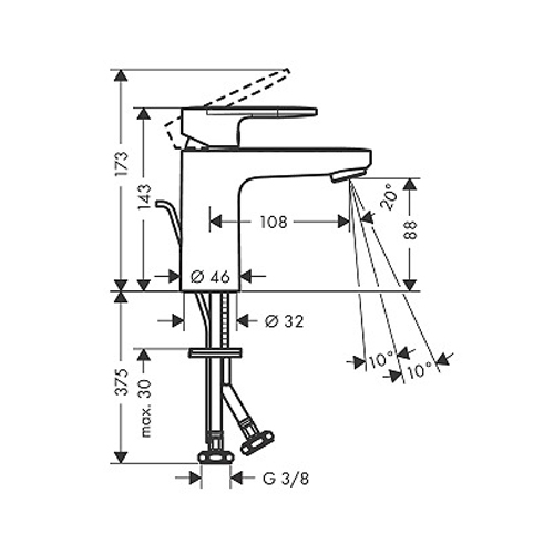 HANSGROHE VERNIS BLEND ZA LAVABO 100 CRNA MAT SA NADSKLOPOM  71551670 5