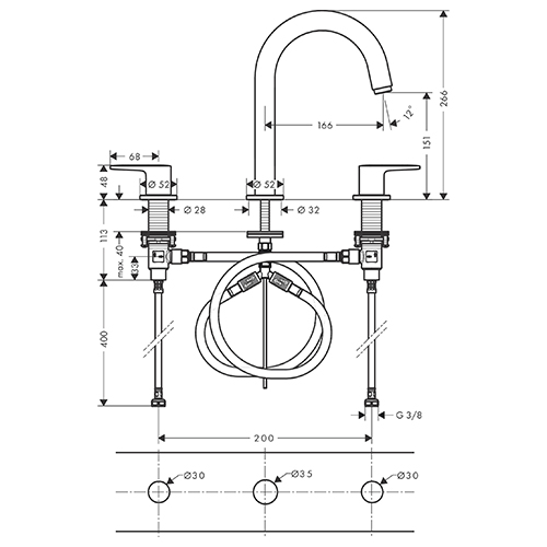 HANSGROHE VERNIS BLEND ZA LAVABO DVORUČNA SA NADSKLOPOM  71553000 4