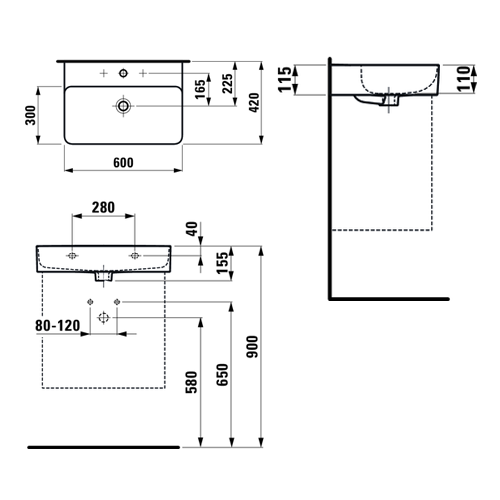 LAUFEN VAL LAVABO 60 x 42  1028.3 3