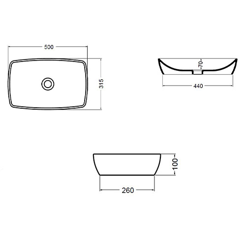 AXA H10 LAVABO 500x320 PRAVOUGAONI  8108101 3