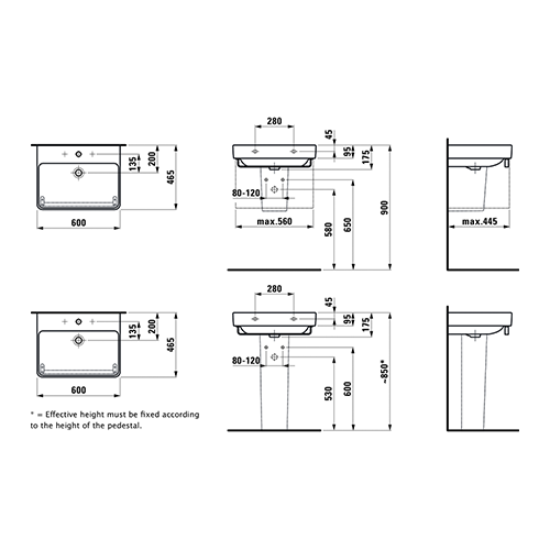 LAUFEN PRO S LAVABO 60 x 46.5  1096.3 4