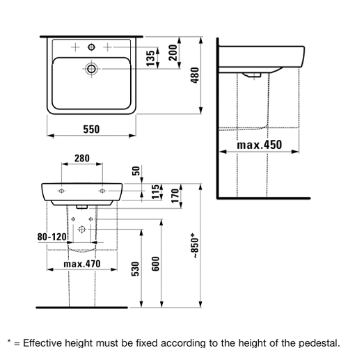 LAUFEN PRO LAVABO 55 x 48  1895.2 5