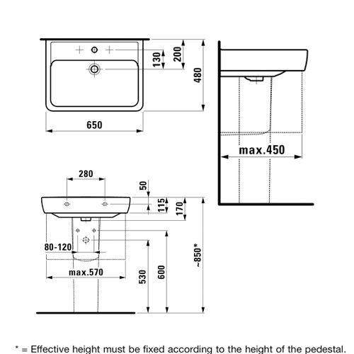 LAUFEN PRO LAVABO 65 x 48  1895.3 3