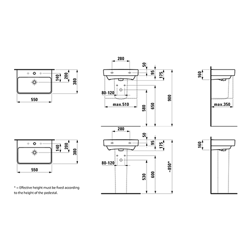 LAUFEN PRO S LAVABO 55 x 38  1895.8 4