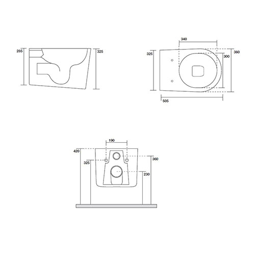 AXA DP WC ŠOLJA KONZOLNA RIMLESS BELA  8401001 3