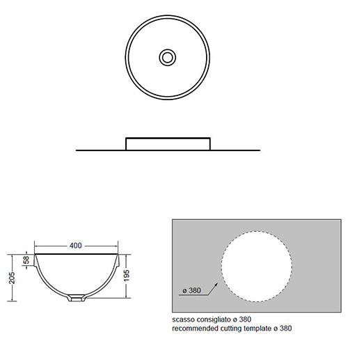 AXA DP LAVABO UGRADNI F400/H58 BELI  8410001 4