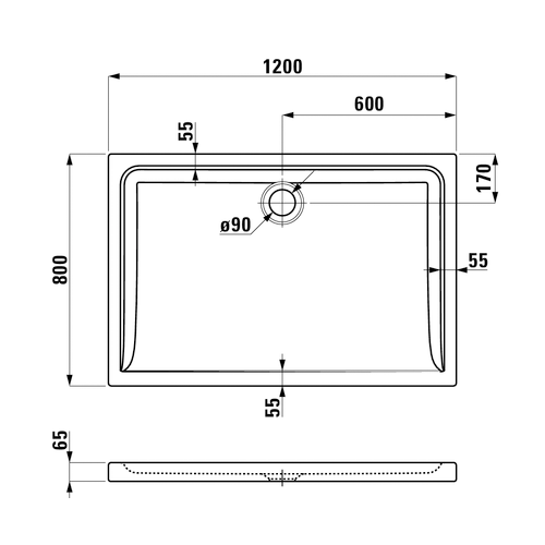 LAUFEN MERANO TUŠ KADA 120 x 80  5495.3 2