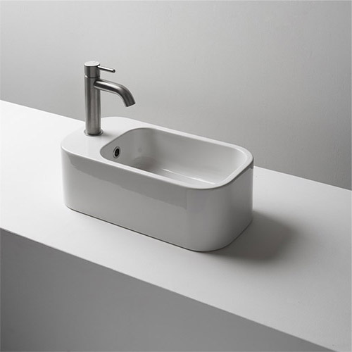 AXA COSA MINI LAVABO KONZOLNI LEVI 480x250 BELI  8610301L 1