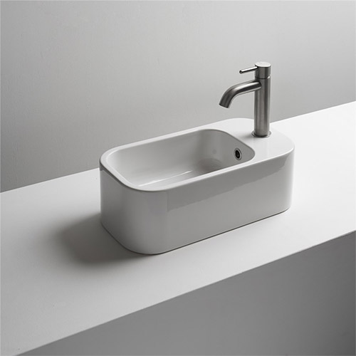 AXA COSA MINI LAVABO KONZOLNI DESNI 480x250 BELI  8610301R 1