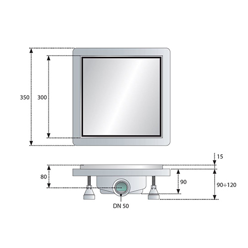 TEA DEFLOW-Q 300X300 SET KOMPLET  972.101.8 1