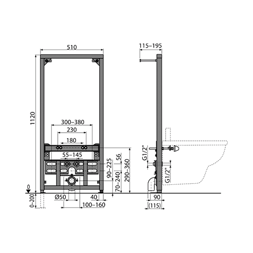 ALCA PLAST MONTAŽNI ELEMENT ZA BIDE A105/1120 2