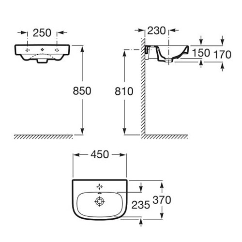 ROCA DEBBA LAVABO 450X370  A325997000 2