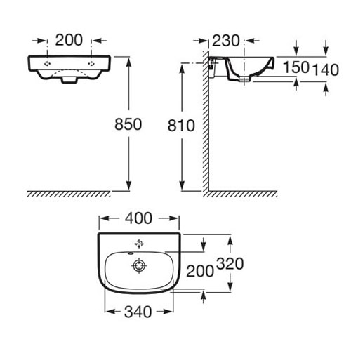 ROCA DEBBA LAVABO 400X320  A325998000 2