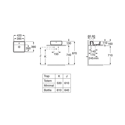 ROCA GAP LAVABO NADGRADNI 420X390  A3270MM000 2