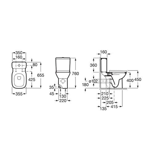 ROCA DEBBA MONOBLOK RIMLESS  A34299L000 + A341991000 2