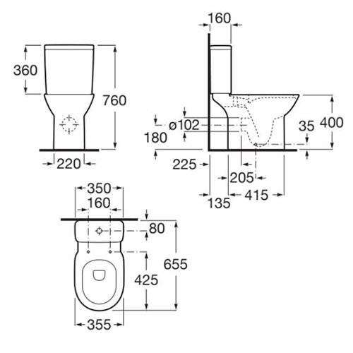 ROCA DEBBA MONOBLOK ROUND  A34299P000 + A341991000 2