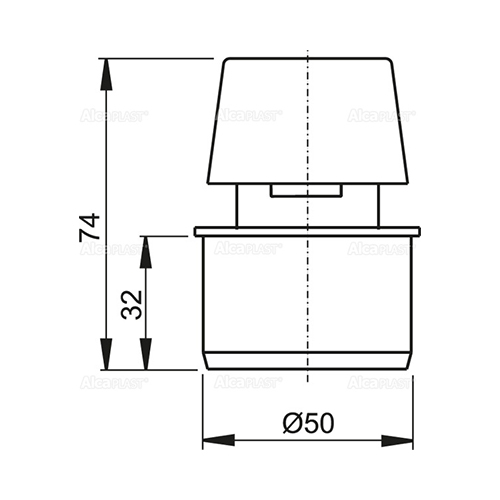 ALCA PLAST OZRAČNI VENTIL DN50  APH50 2