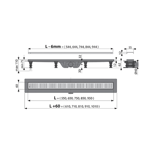 ALCA DRAIN TUS KANALICA APZ10-950M 2