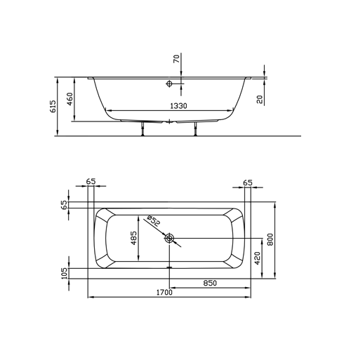 KOLPA SAN KADA BELL / E2 170x80  596050 4