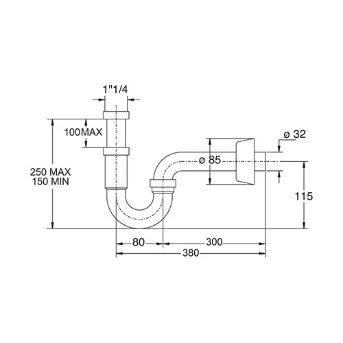 BONOMINI PODKLOP SIFONA ZA LAVABO 5/4" S  0220EC30K7 2