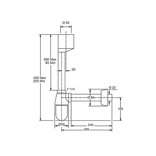 BONOMINI SIFON ZA PISOAR ABS HROM  0571OT25S7 2