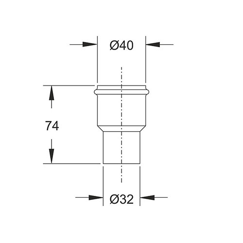 BONOMINI REDUKCIJA ø 40 mm - ø 32 mm 0694GZ40B3 2