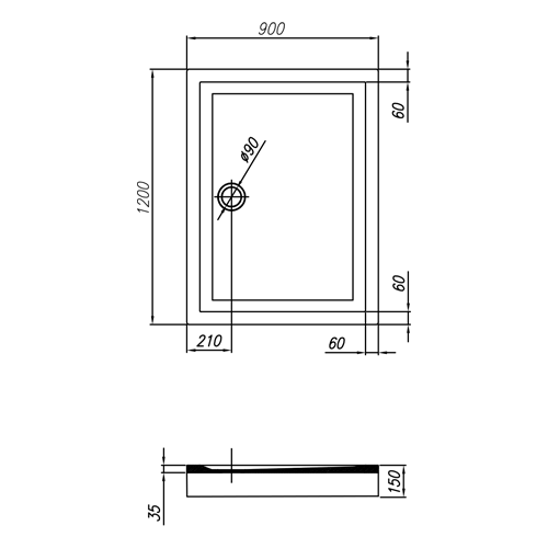 KOLPA SAN TUŠ KADA CANARY 120x90/O  534510 3