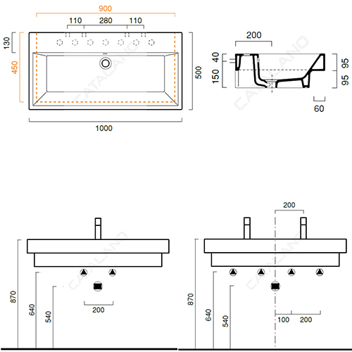 CATALANO ZERO LAVABO 100x50  10ZE 2