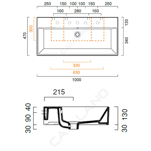 CATALANO PREMIUM LAVABO 100x47  110VP00 2