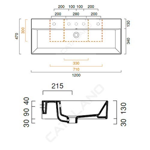 CATALANO PREMIUM LAVABO 120x47  112VP00 2