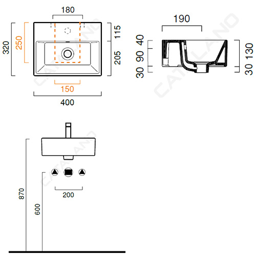 CATALANO PREMIUM LAVABO  40x32  140VP00 2