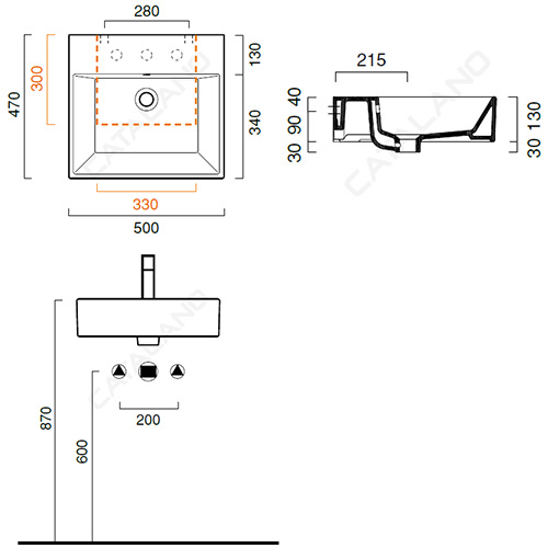 CATALANO PREMIUM LAVABO  50x47  150VP00 2