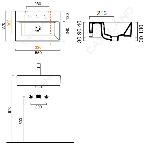 CATALANO PREMIUM LAVABO  55x37  155VP00 2