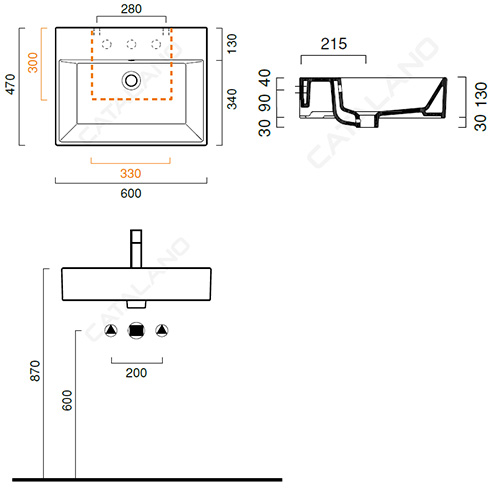 CATALANO PREMIUM LAVABO  60x47  160VP00 2