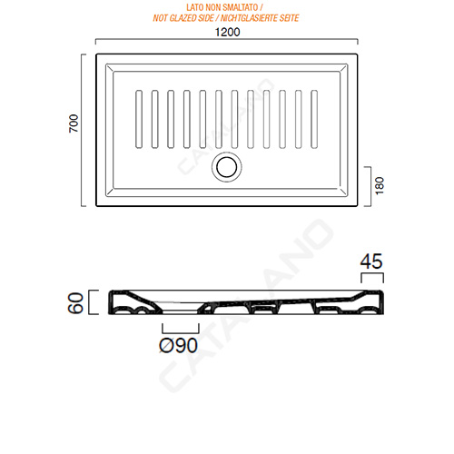 CATALANO TUŠ KADA VERSO 120x70x6  170120H600 2