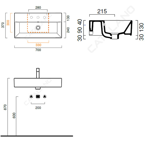 CATALANO PREMIUM LAVABO  70x37  170VP00 2