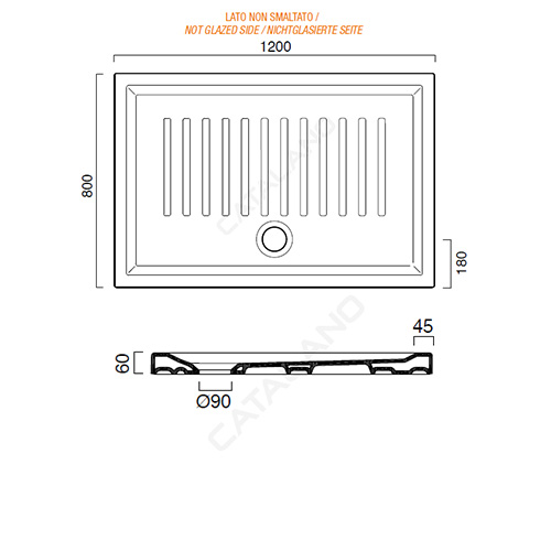 CATALANO TUŠ KADA VERSO 120x80x6  180120H600 2