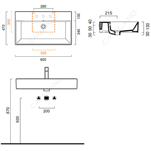 CATALANO PREMIUM LAVABO  80x47  180VP00 2