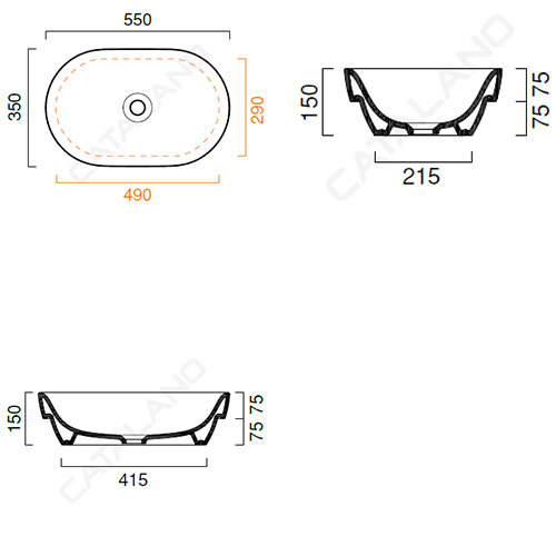 CATALANO SFERA LAVABO 55x35 NADGRADNI  155ASFN00 2