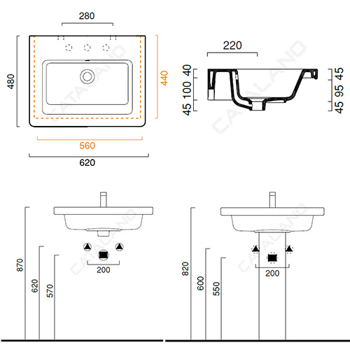 CATALANO NEW LIGHT LAVABO 62x48  162LI00 2