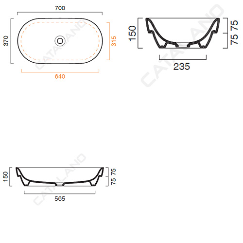 CATALANO SFERA LAVABO 70x37 NADGRADNI  170ASFN00 2