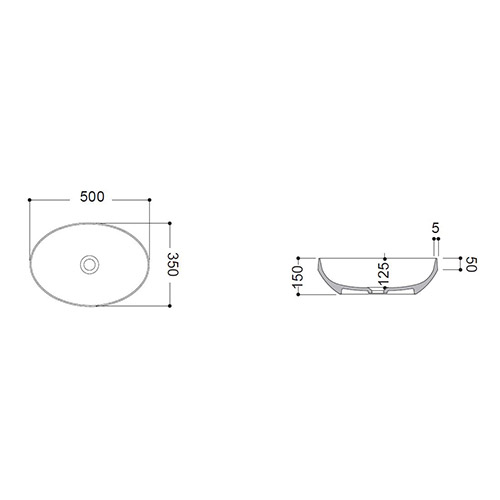 AXA DECUS LAVABO 500 OVALNI BELI MAT  8510012 2