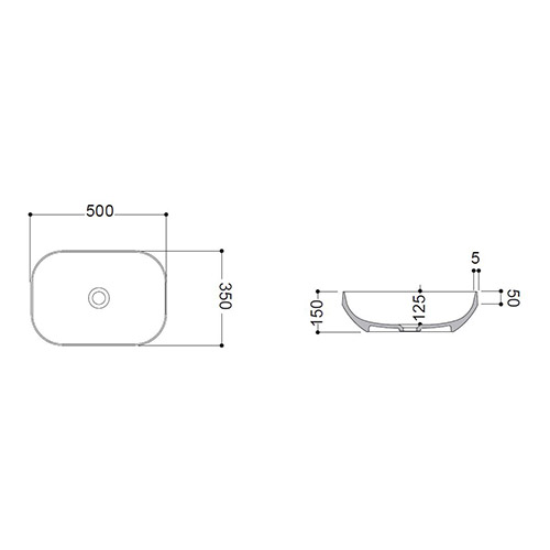 AXA DECUS LAVABO 500 PRAVOUGAONI BELI MAT  8520012 2