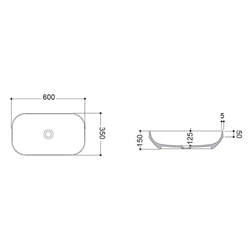 AXA DECUS LAVABO 600 PRAVOUGAONI CRNI  8530007 2