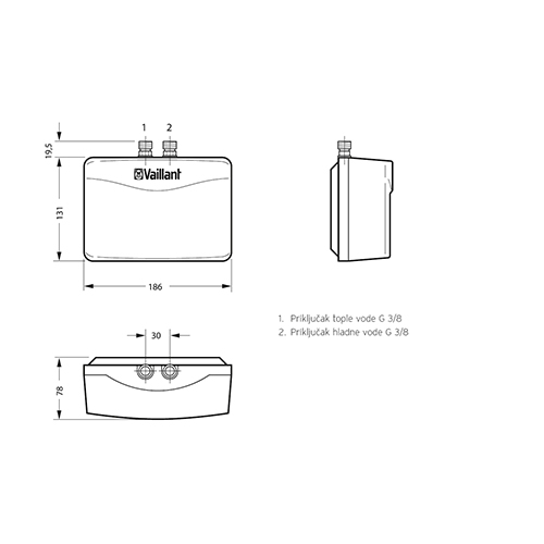 VAILLANT PROTOČNI BOJLER miniVED-NISKOPRITISNI VED H 6/3 N  0010044425 4