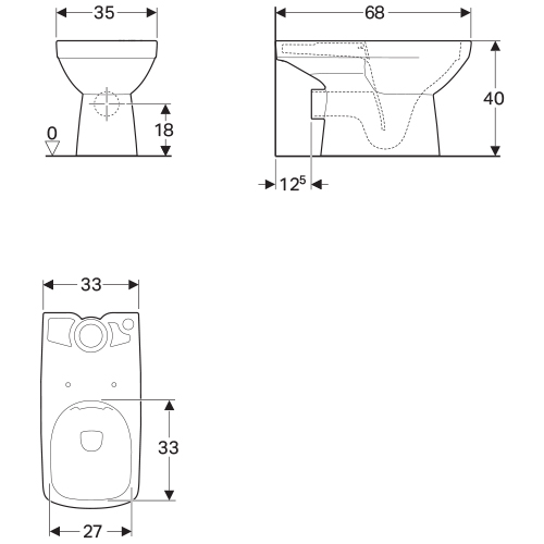 GEBERIT SELNOVA SQUARE WC ŠOLJA ZA MONOBLOK BALTIK 500.152.01.1 2