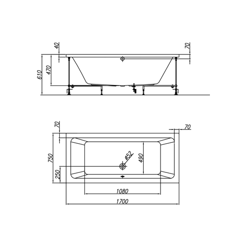 KOLPA SAN KADA ELEKTRA 170x75 VITAL SISTEM  950750 3